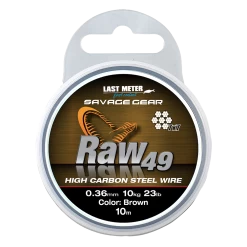 Savage Gear Raw49 Steelwire | Uncoated Brown | 10m